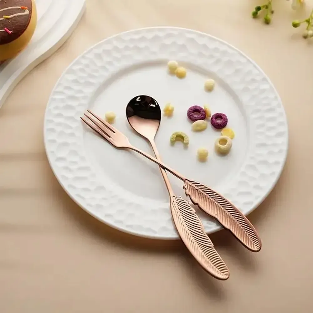 Ménagères - Fourchette Plume - Pour apéritifs, tapas ou desserts - 4 couleurs - SOSTRAW & SMARTTHINGS