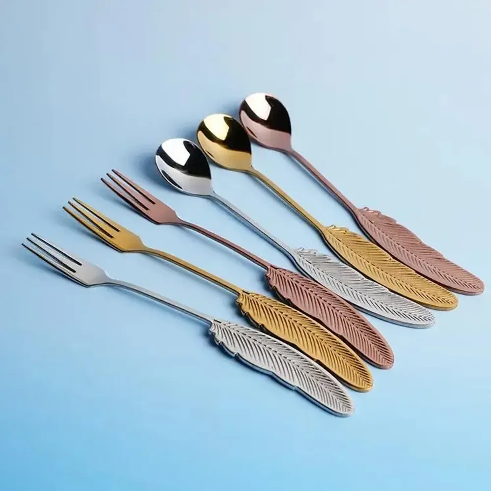 Ménagères - Fourchette Plume - Pour apéritifs, tapas ou desserts - 4 couleurs - SOSTRAW & SMARTTHINGS