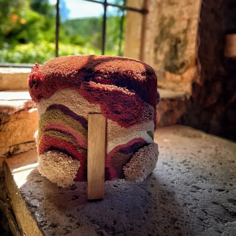 Objets design - Tabouret pouf, laine et coton, Terra 1 - ATELIER SAGRADO