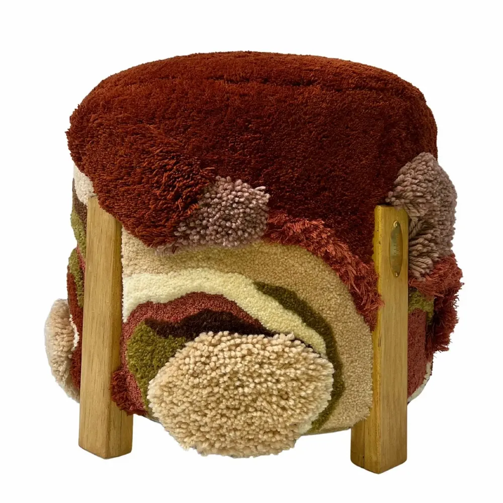 Objets design - Tabouret pouf, laine et coton, Terra 1 - ATELIER SAGRADO