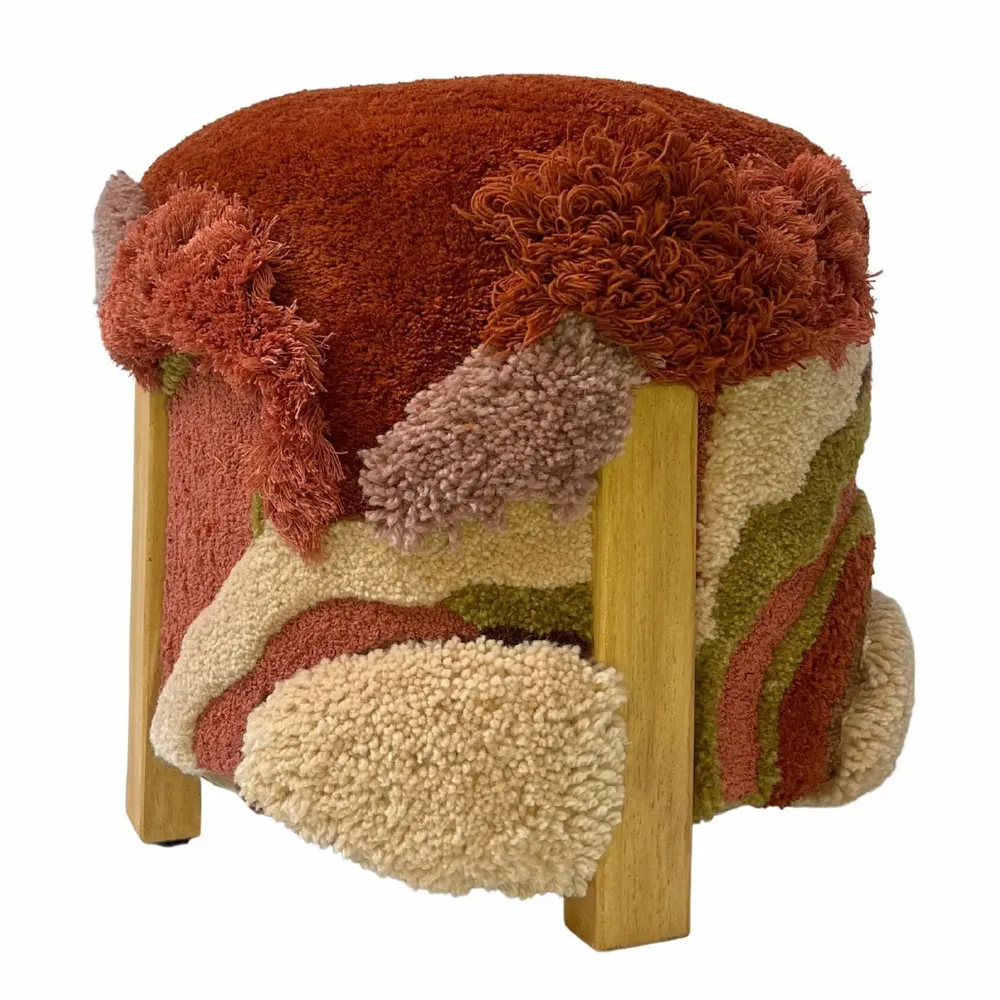 Objets design - Tabouret pouf, laine et coton, Terra 1 - ATELIER SAGRADO