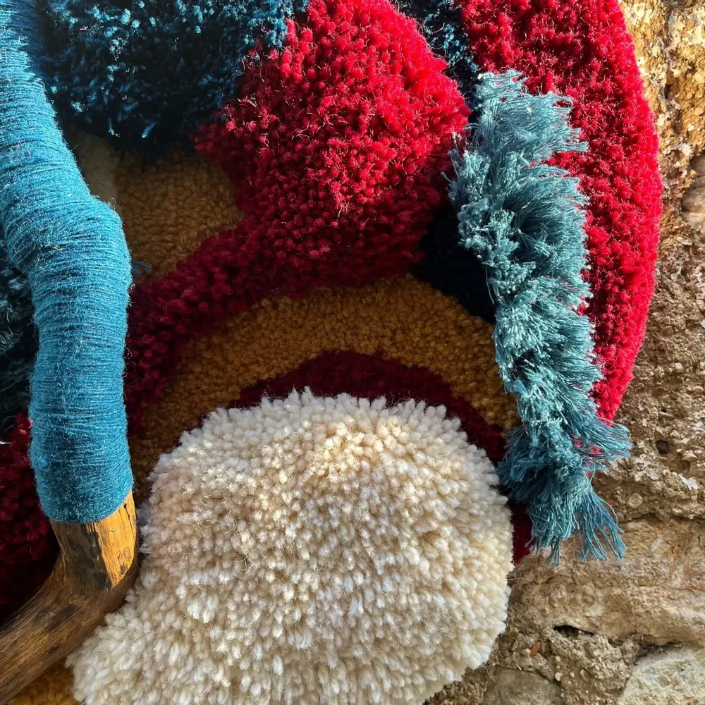 Tapestries - Wall Decor Tapestry, wool - cotton and wood, NAZARE. - ATELIER SAGRADO