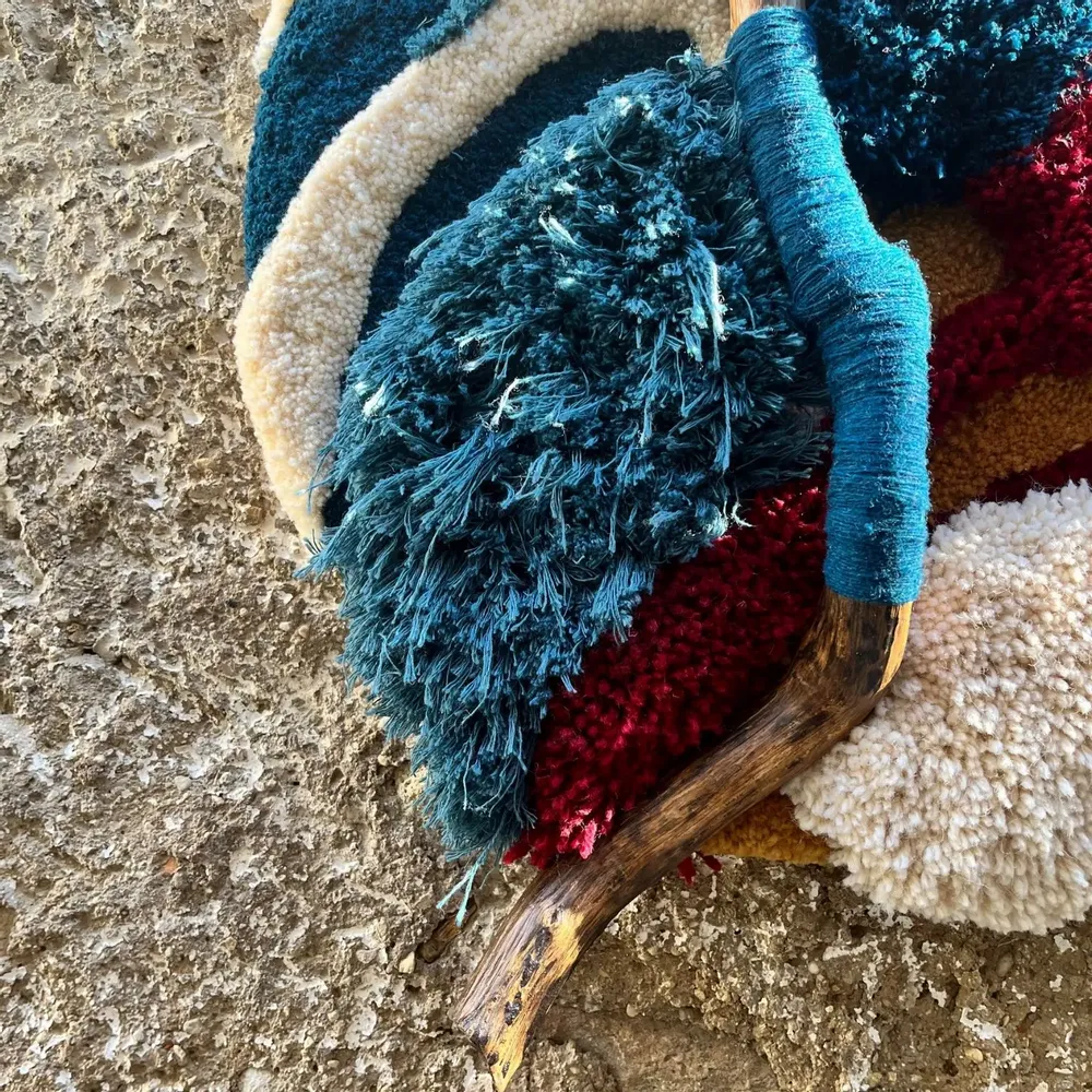 Tapestries - Wall Decor Tapestry, wool - cotton and wood, NAZARE. - ATELIER SAGRADO