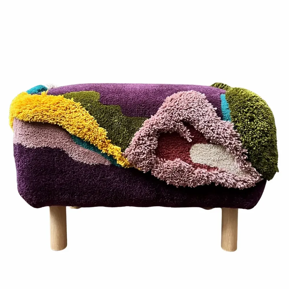 Unique pieces - End-of-couch bean bag, wool and cotton, VOLUPTE - ATELIER SAGRADO