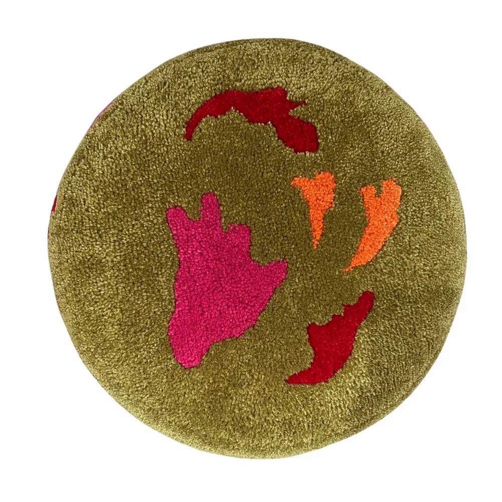 Unique pieces - Pouf Stool End of sofa, wool, PEONY FIGHT. - ATELIER SAGRADO