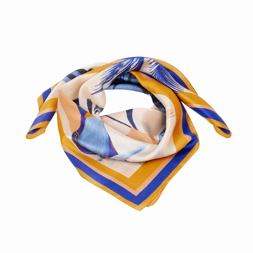 Foulards et écharpes - Blue Crocodile Scarf | 90x90 cm - ELCIELA