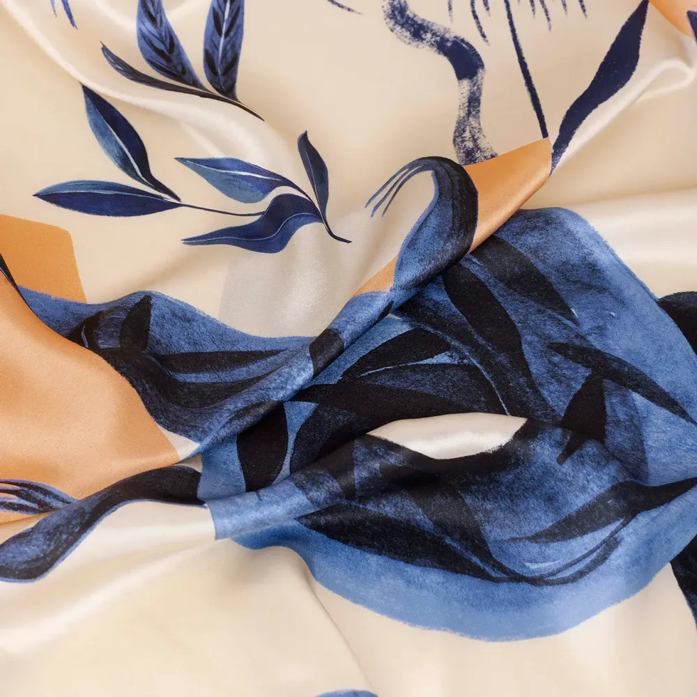 Foulards et écharpes - Blue Crocodile Scarf | 90x90 cm - ELCIELA