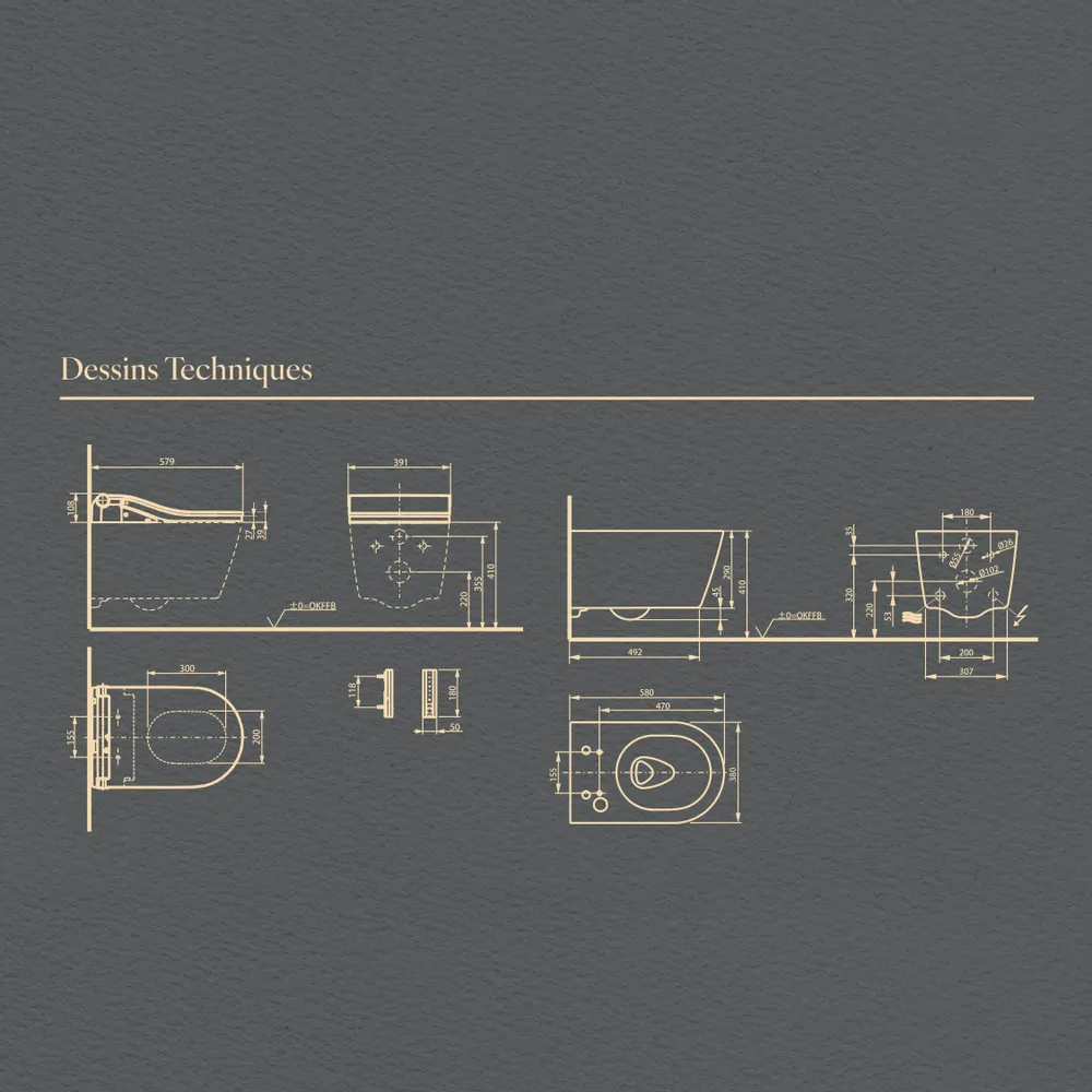 Céramique - Marbre Emotion Noir Series (M46,M47,M48,M49) – Toilet - ARTOLETTA® MAISON COLLECTION