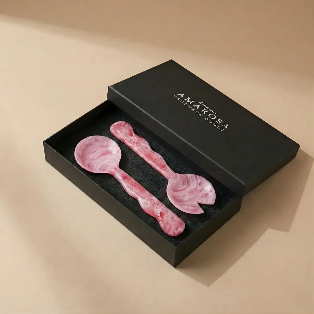 Ustensiles de cuisine - Serveur à salade en résine, vanille, 12,40 x 3,93 pouces - CASA AMAROSA