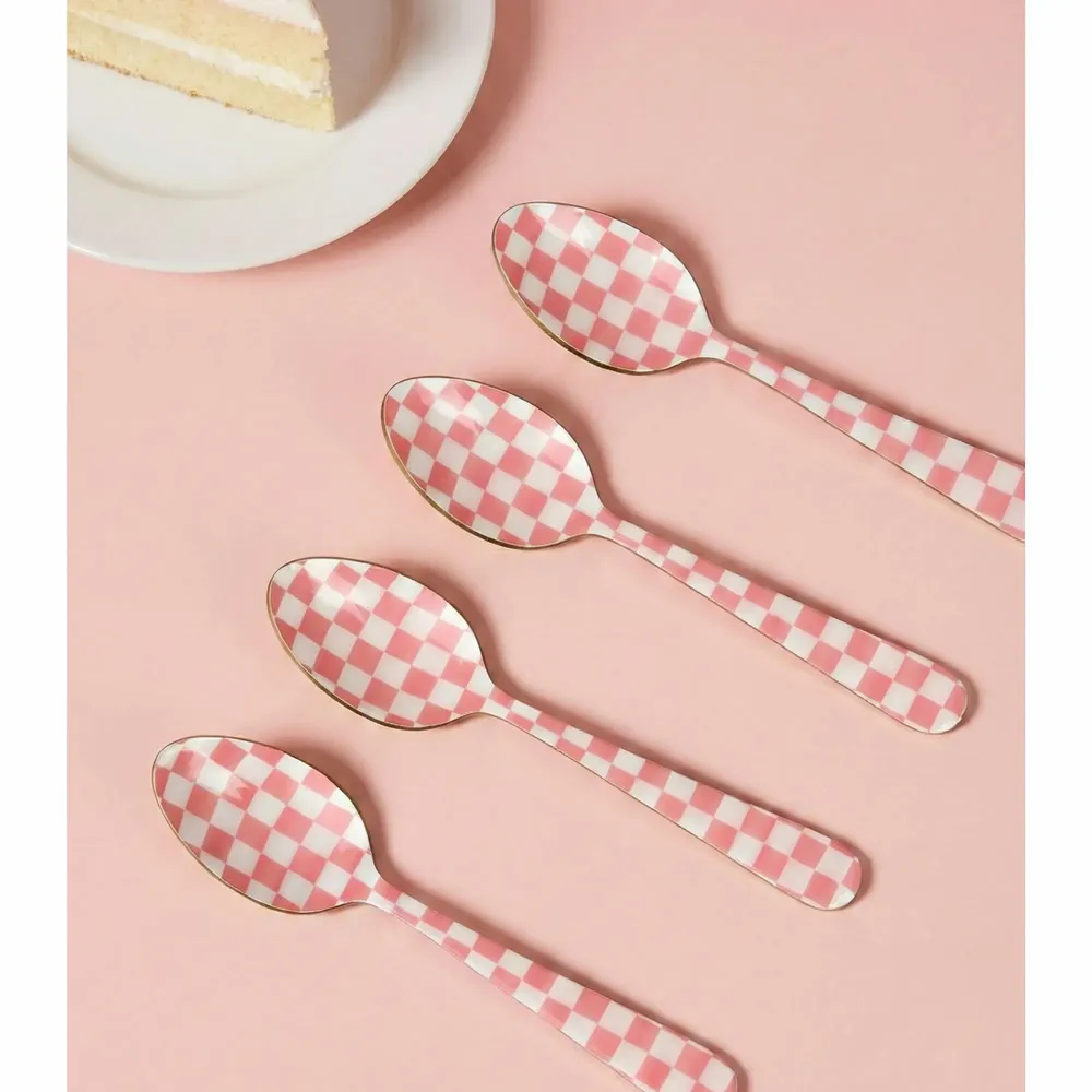 Couverts de service - Enamel Spoon Set – (Set of 4) , 5.4 x 1 Inches - CASA AMAROSA