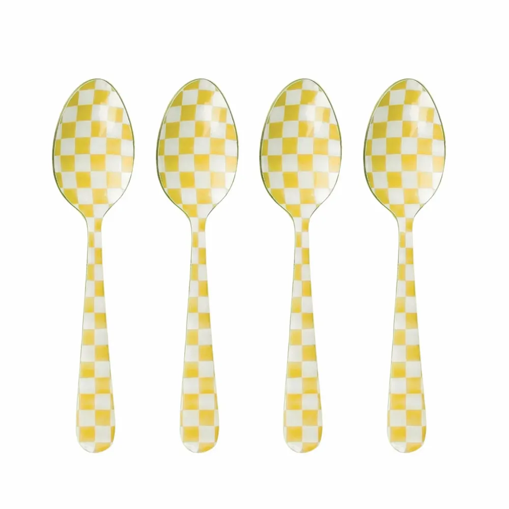 Couverts de service - Enamel Spoon Set – (Set of 4) , 5.4 x 1 Inches - CASA AMAROSA
