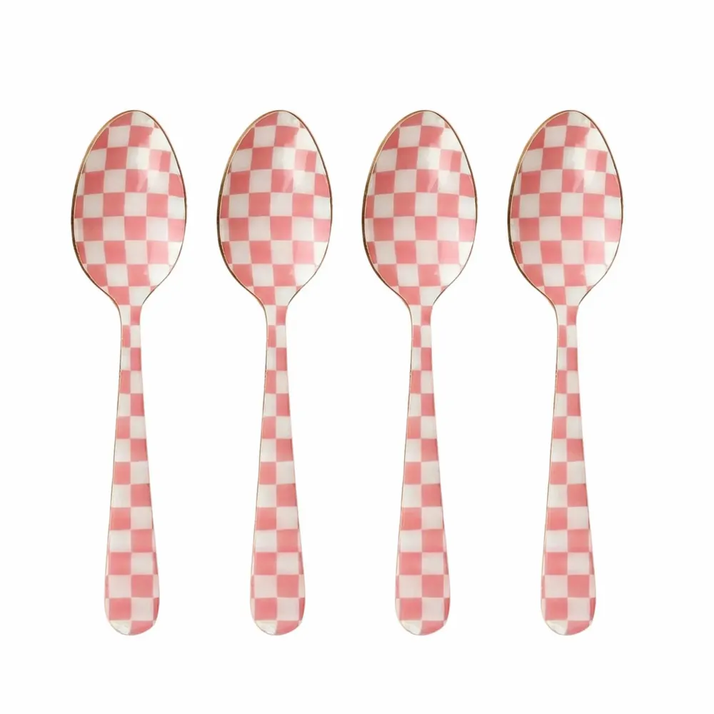 Couverts de service - Enamel Spoon Set – (Set of 4) , 5.4 x 1 Inches - CASA AMAROSA