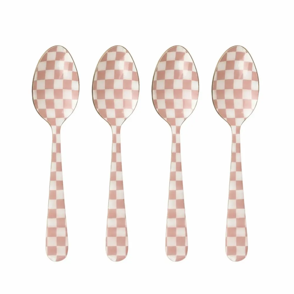 Couverts de service - Enamel Spoon Set – (Set of 4) , 5.4 x 1 Inches - CASA AMAROSA
