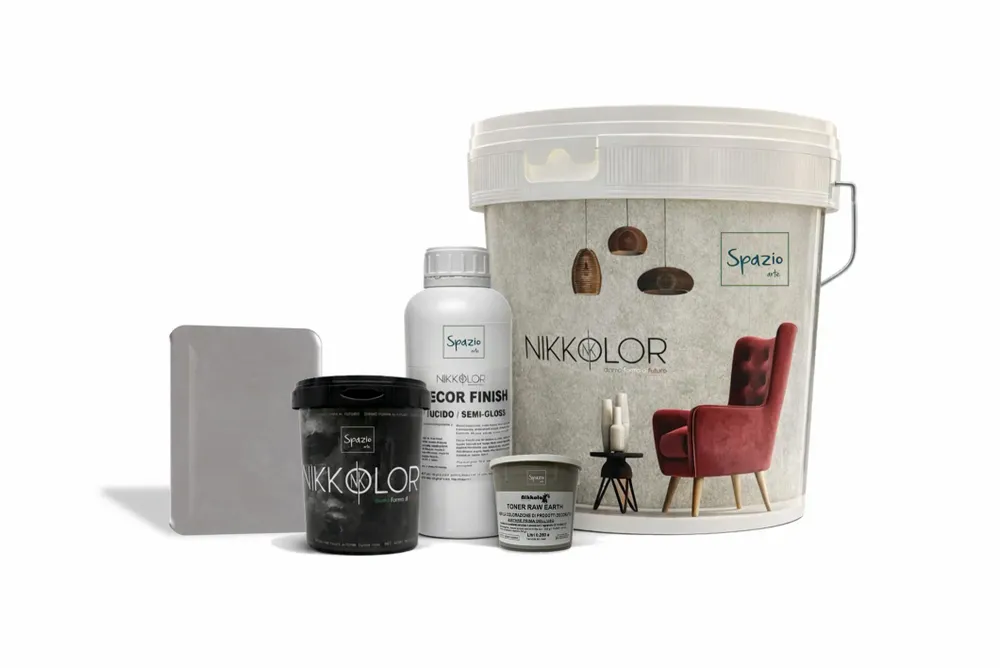 Paints and varnishes - Complete Microcement Kit for 8 m² of Walls and Floors – Raw Earth - NIKKOLOR ITALIA