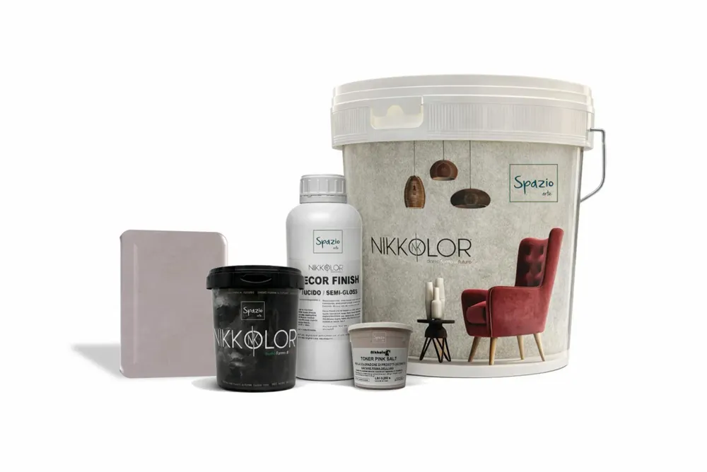 Floor paints and varnishes - Complete Microcement Kit for 8 m² of Walls and Floors – Pink Salt - NIKKOLOR ITALIA