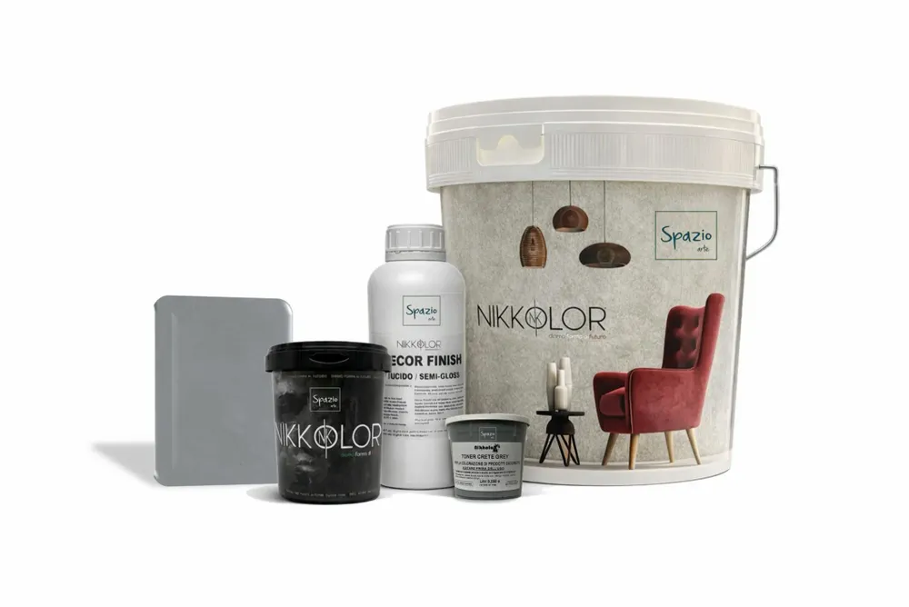 Peintures et vernis - Kit complet Microciment pour 8 m² de murs et sols – Crete Grey - NIKKOLOR ITALIA