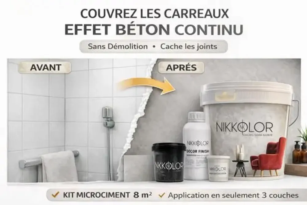 Peintures et vernis - Kit complet Microciment pour 8 m² de murs et sols – Crete Grey - NIKKOLOR ITALIA