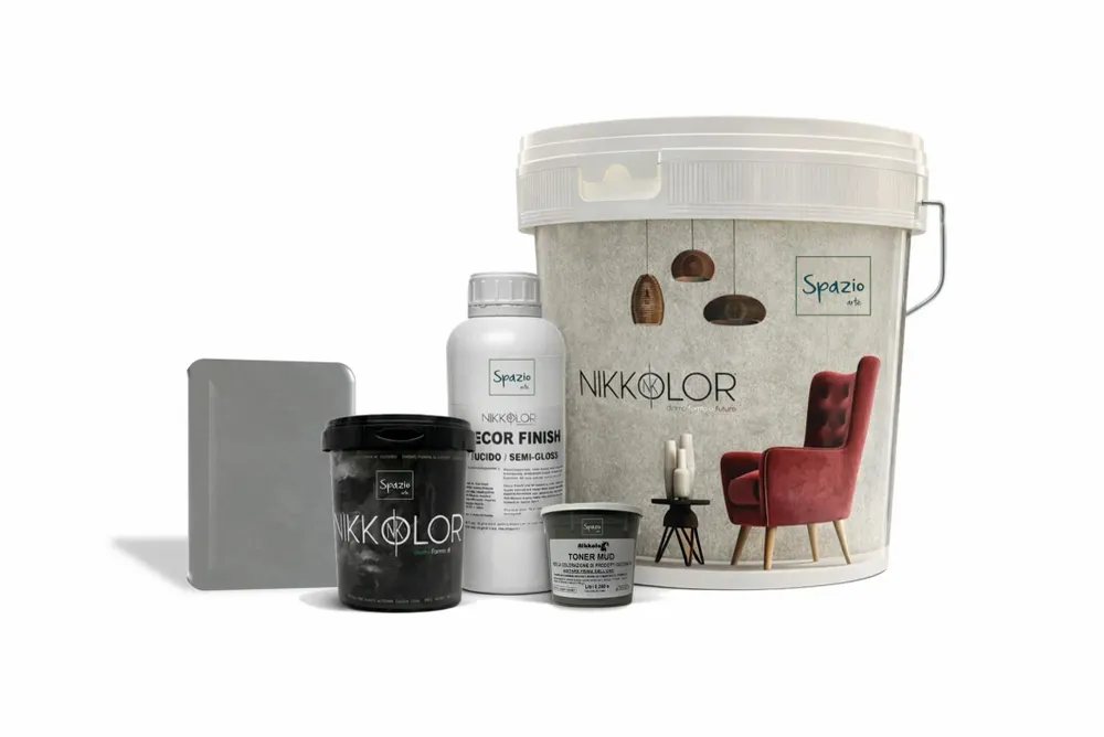 Floor paints and varnishes - Complete Microcement Kit for 8 m² of Walls and Floors – Mud - NIKKOLOR ITALIA