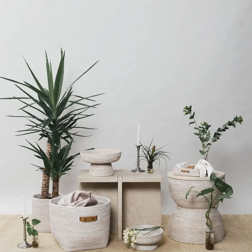 Corbeilles - Panier court et large en rotin - KING ZOO