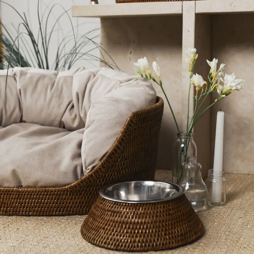 Objets de décoration - Bol en rotin pour animaux de compagnie - KING ZOO