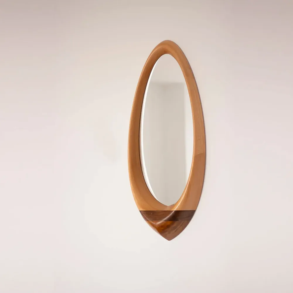 Mirrors - Portal Mirror - Beech and Walnut Wood - DAMJ