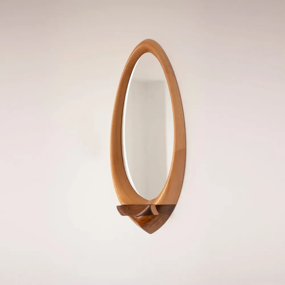 Mirrors - Portal Mirror - Beech and Walnut Wood - DAMJ