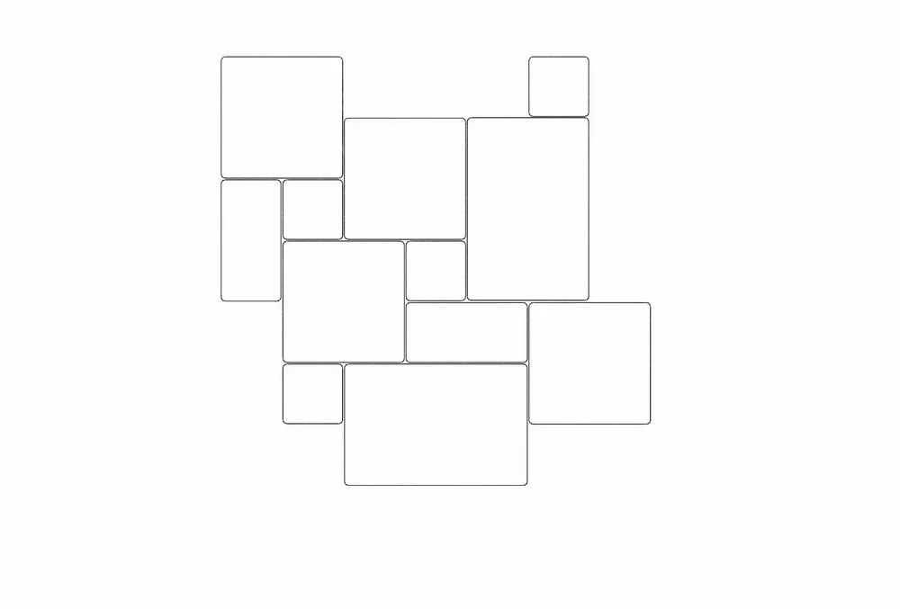 Systèmes de terrasse - Opus Romain Botticino Vieilli - French Pattern Mod. 15 cm - SENINI STONE  -NATURAL STONE MADE IN ITALY-