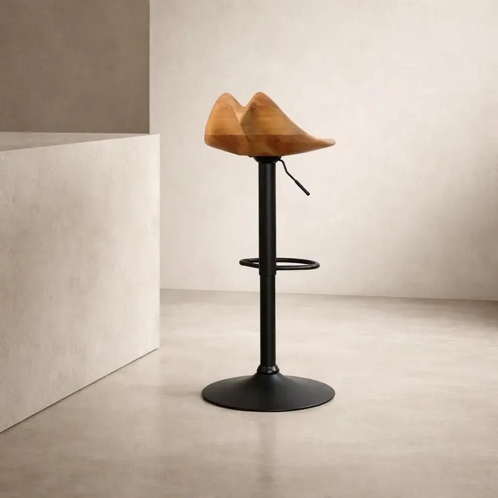 Chairs - Lyra | Sculpted Bar Chair | European Oak Wood - NEXART