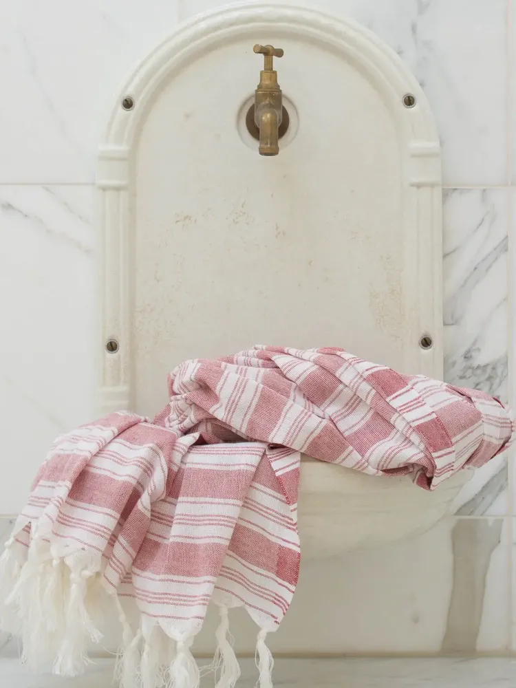 Pools - hammam towel - pareo burgundy - OTTOMANIA