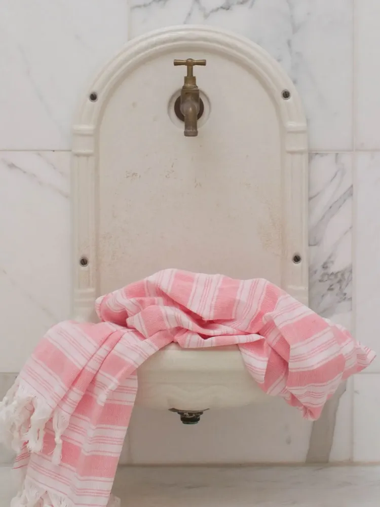 Piscines - fouta - pareo rose bonbon - OTTOMANIA