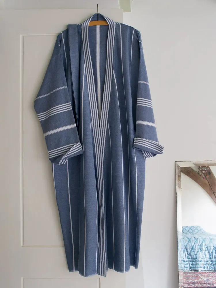 Loungewear - hammam bathrobe size L, navy blue - OTTOMANIA