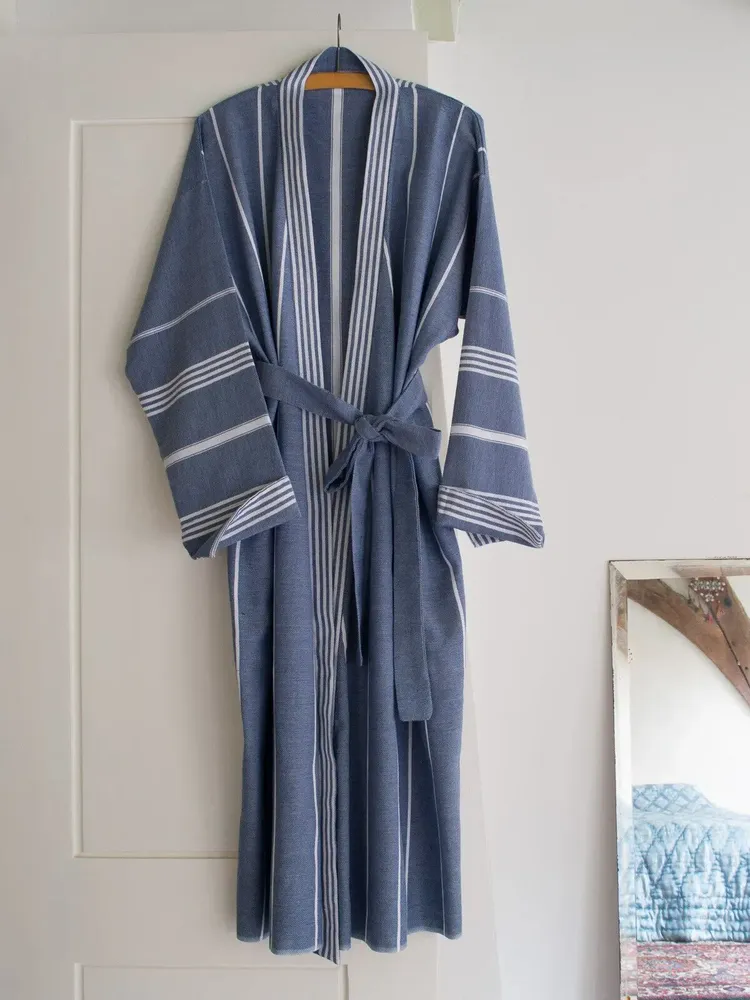 Loungewear - hammam bathrobe size L, navy blue - OTTOMANIA