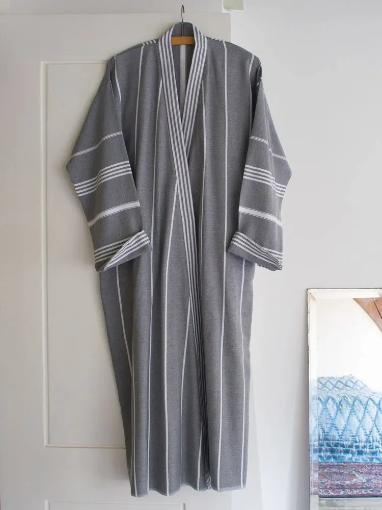 Loungewear - hammam bathrobe size L, dark grey - OTTOMANIA