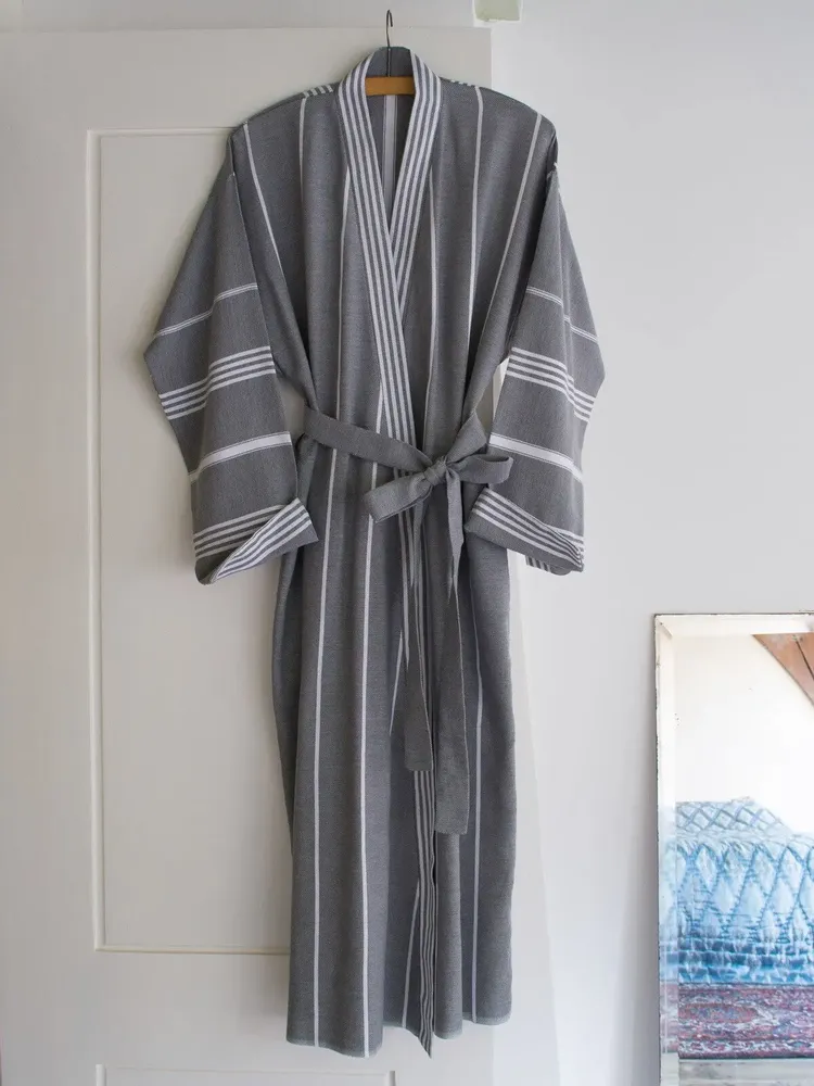 Loungewear - hammam bathrobe size L, dark grey - OTTOMANIA