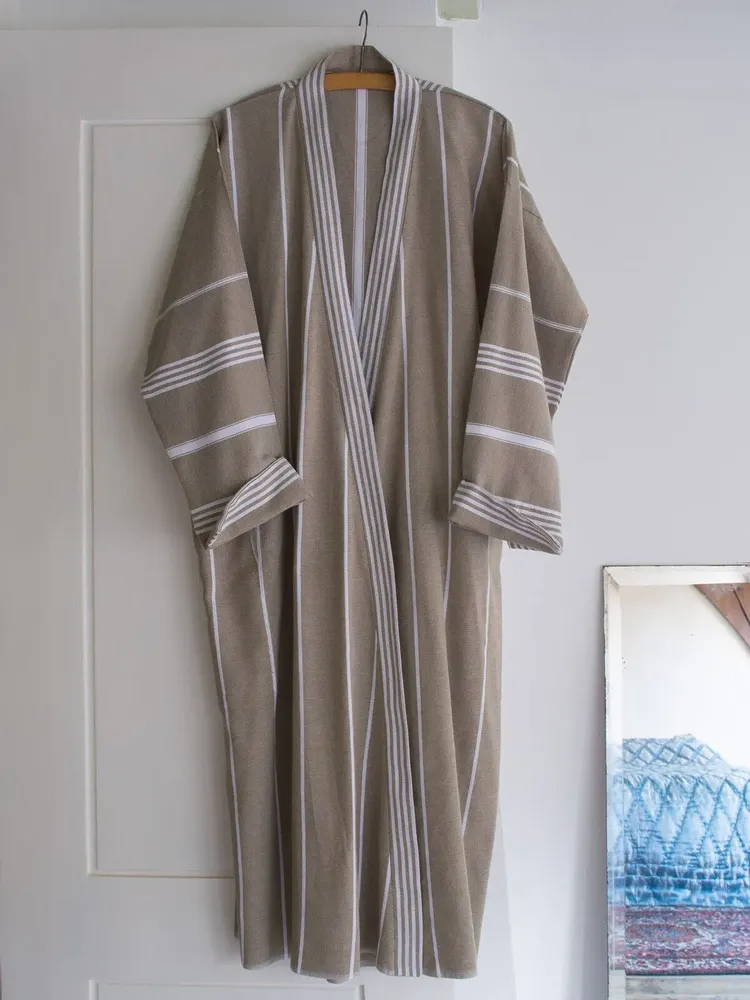 Loungewear - hammam bathrobe size L, olive green - OTTOMANIA