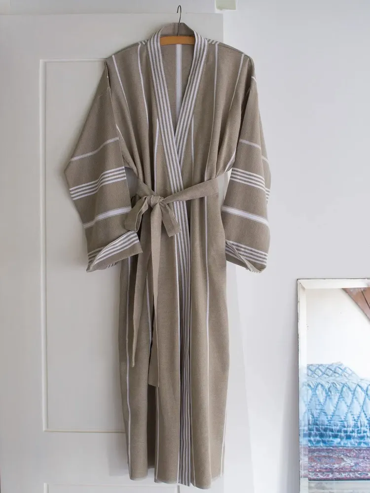 Loungewear - hammam bathrobe size L, olive green - OTTOMANIA