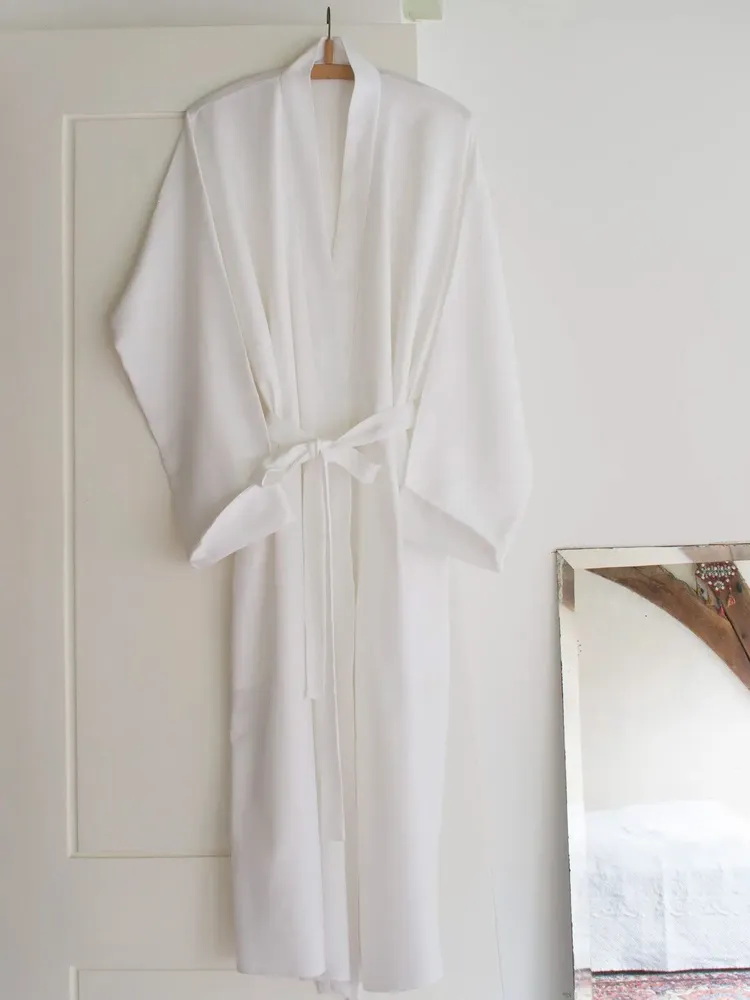 Homewear bien-être - peignoir de bain fouta taille L, blanc - OTTOMANIA