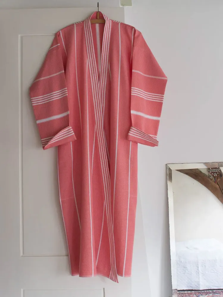 Loungewear - hammam bathrobe size L, coral red - OTTOMANIA
