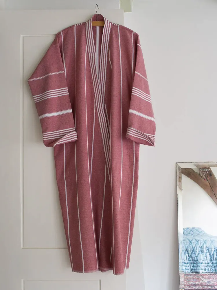Loungewear - hammam bathrobe size L, burgundy red - OTTOMANIA