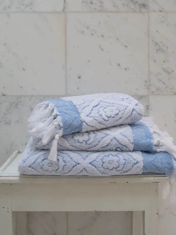 Chambres d'hôtels - serviette bleu méditerranéen - OTTOMANIA