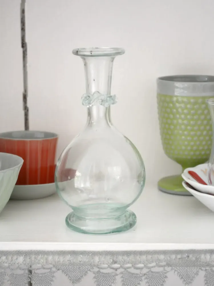 Glass - vase with base with decorated neck, 15 cm - OTTOMANIA