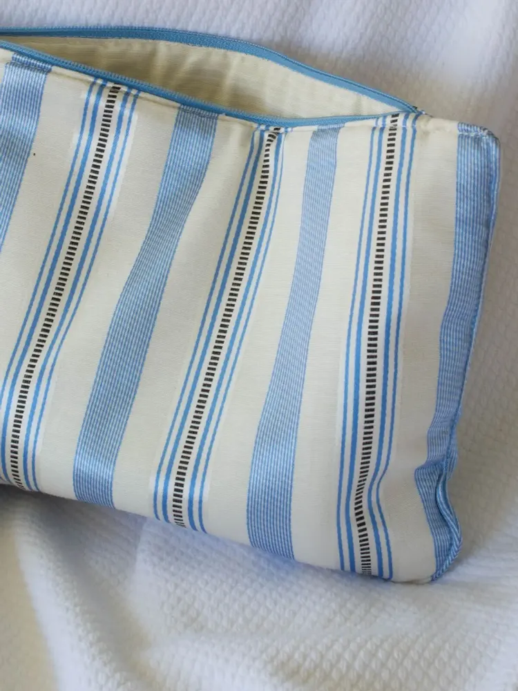 Serviettes de bain - trousse de toilette, large bande bleue - OTTOMANIA