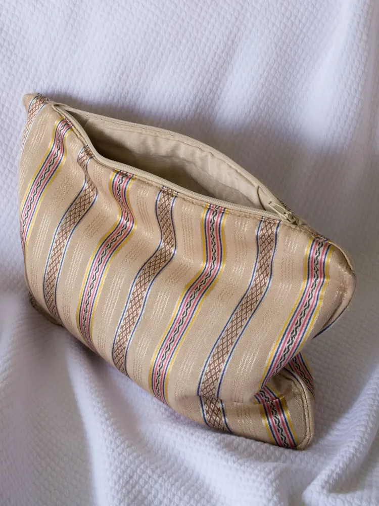 Bath towels - toiletry bag, beige with pink stripes - OTTOMANIA