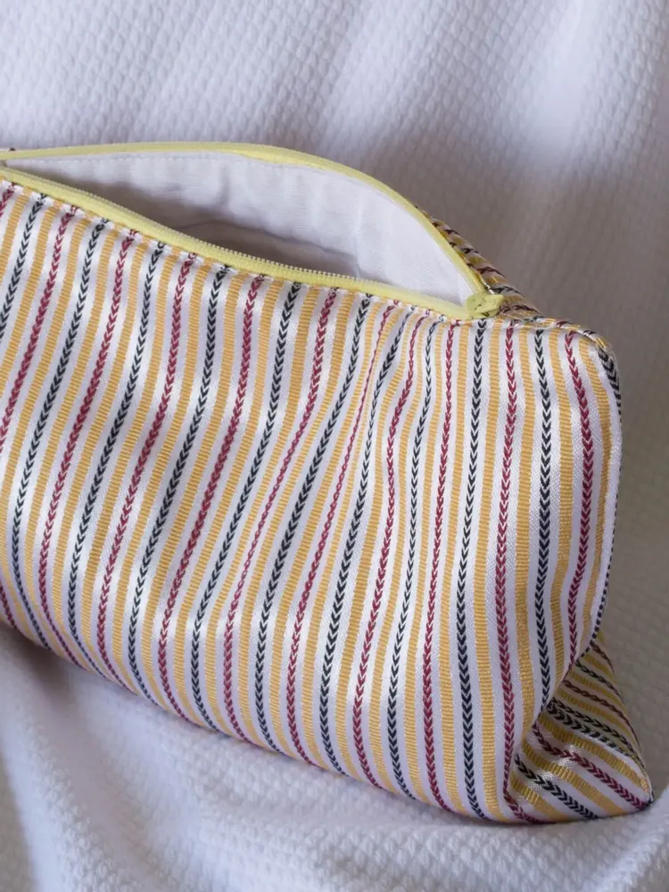 Bath towels - toiletry bag, yellow, red and black striped - OTTOMANIA