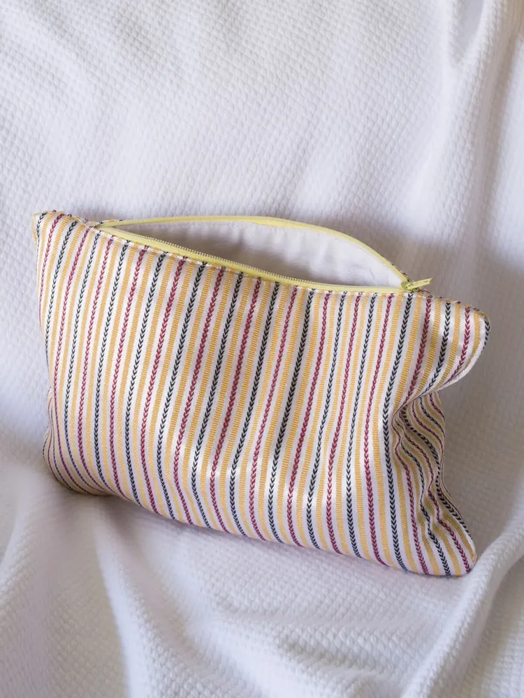 Bath towels - toiletry bag, yellow, red and black striped - OTTOMANIA