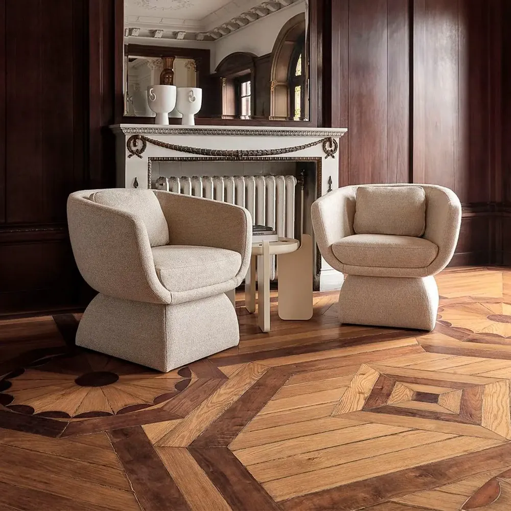 Lounge chairs for hospitalities & contracts - Oscar lounge armchair, fabric Bouclé, COM and swivel option, Portugal - DUISTT