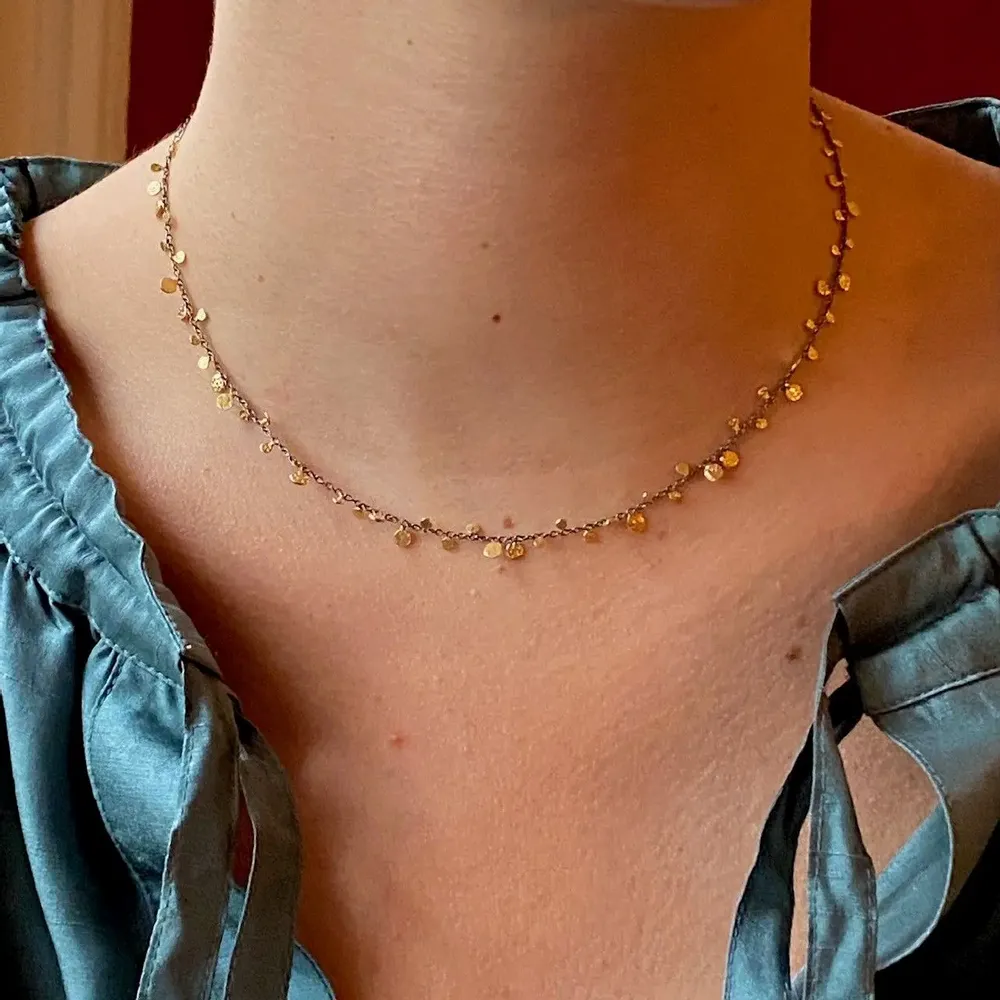 Jewelry - Oxidized silver chain necklace with gold plated tassels - Alisson - SOPHIE DESCHAMPS BIJOUX