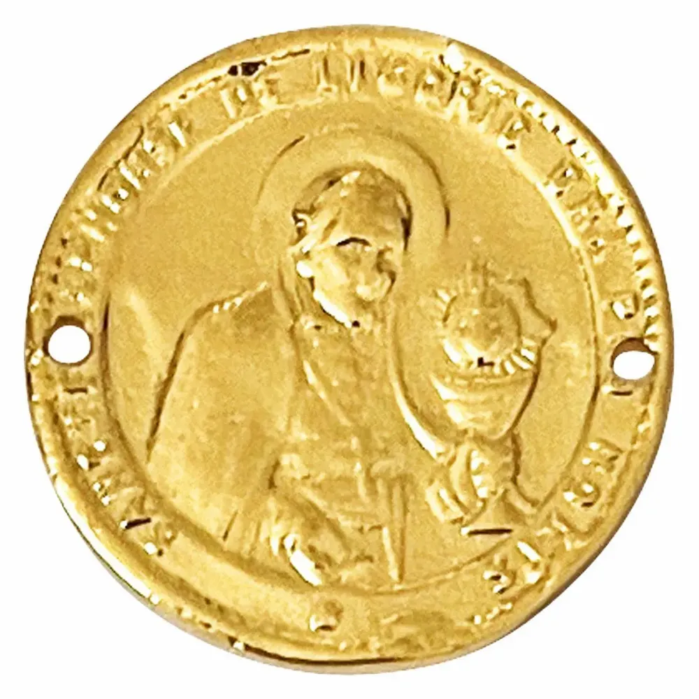 Jewelry - Large round medal gold plated bracelet - Erato - SOPHIE DESCHAMPS BIJOUX