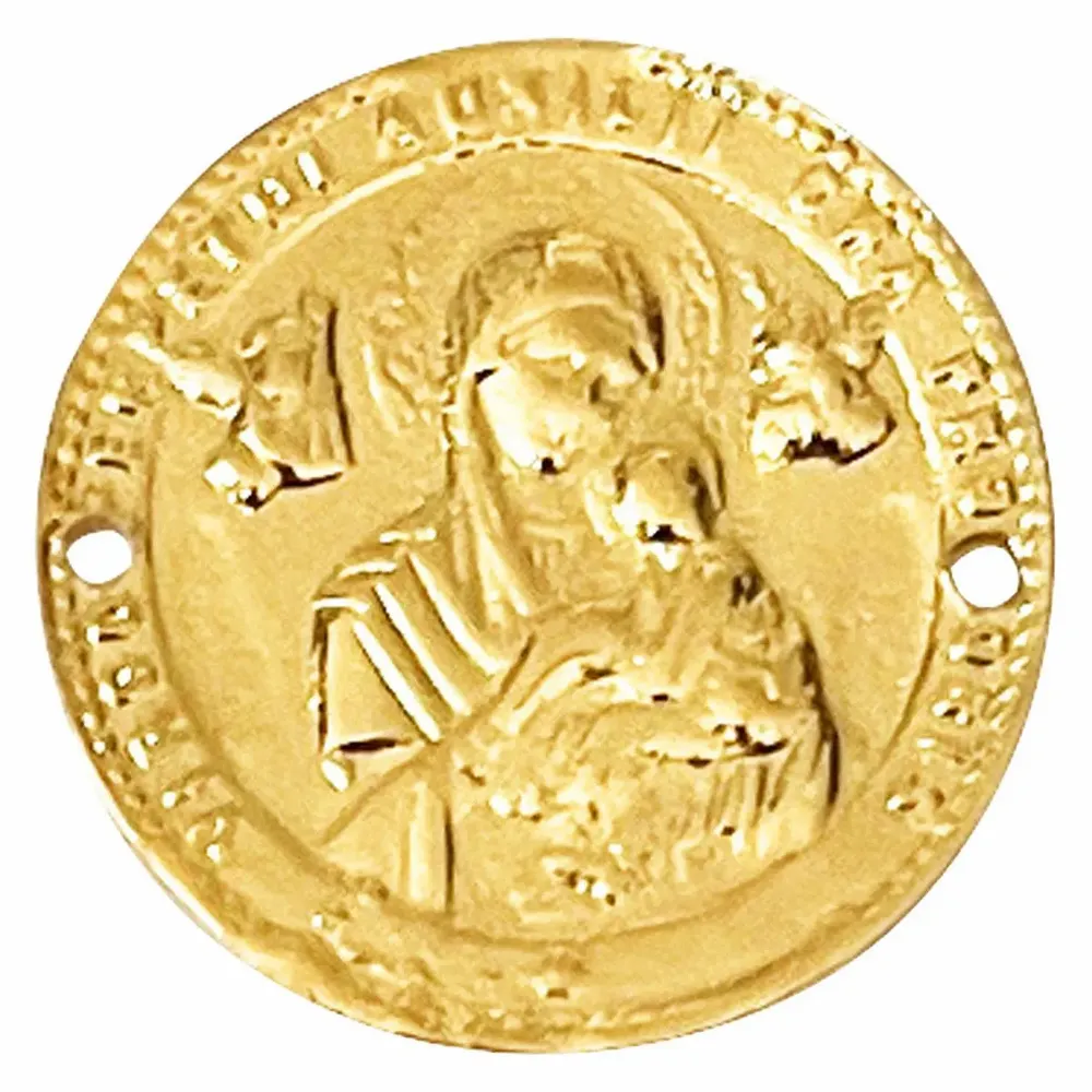 Jewelry - Large round medal gold plated bracelet - Erato - SOPHIE DESCHAMPS BIJOUX