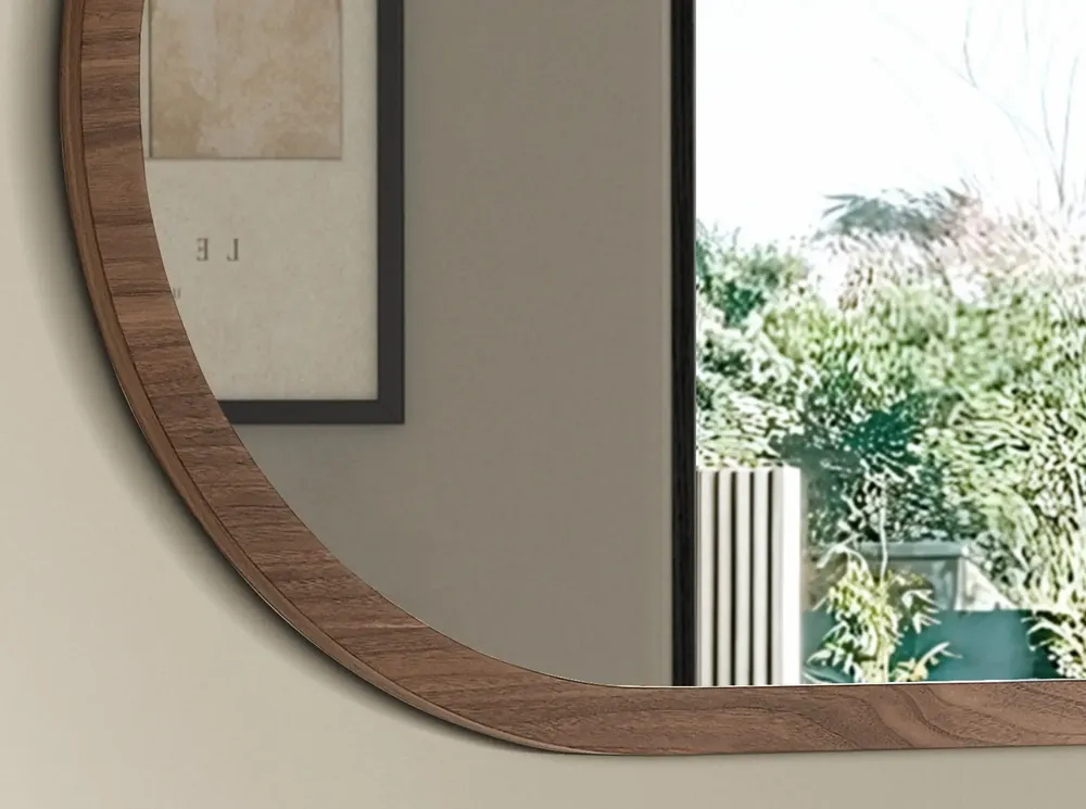 Mirrors - Oval Half Point walnut wall mirror - ANGEL CERDÁ